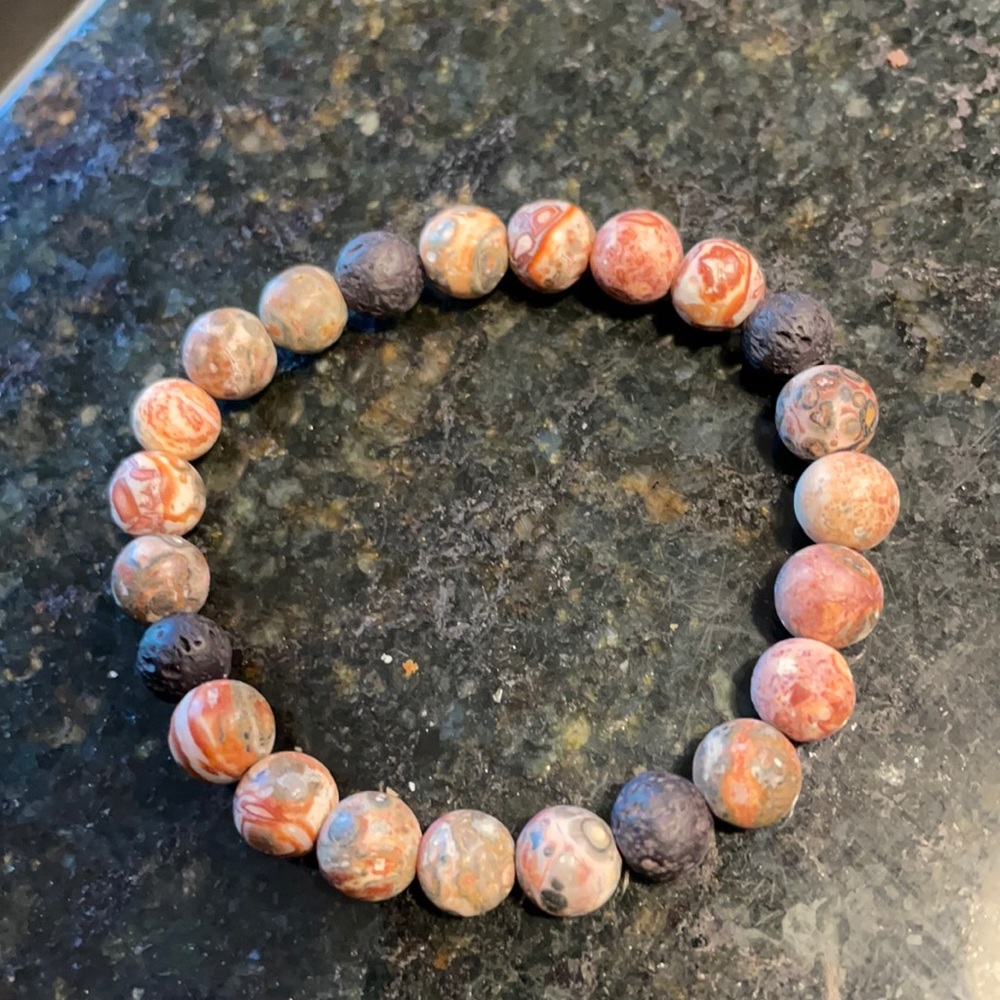 Pink multicolored oil diffuser bracelet